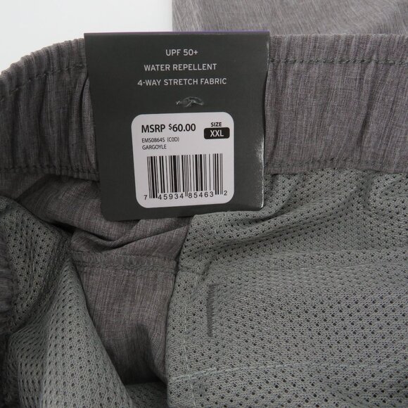Eddie Bauer Mens XXL Pull-On Shorts Gray Stretch Water Repellent UPF 50+ NWT $60 - Picture 6 of 6